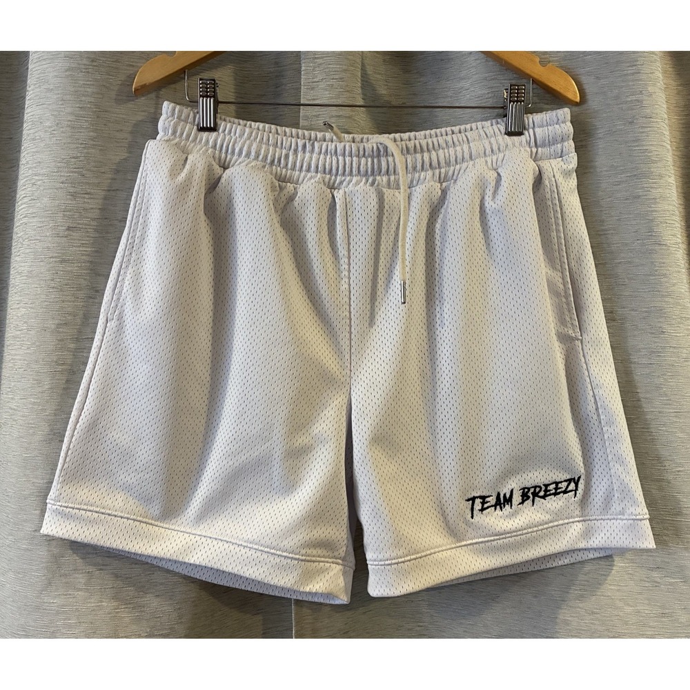 Team Breezy‎ Basketball Mesh Shorts Chris Brown Size Medium White